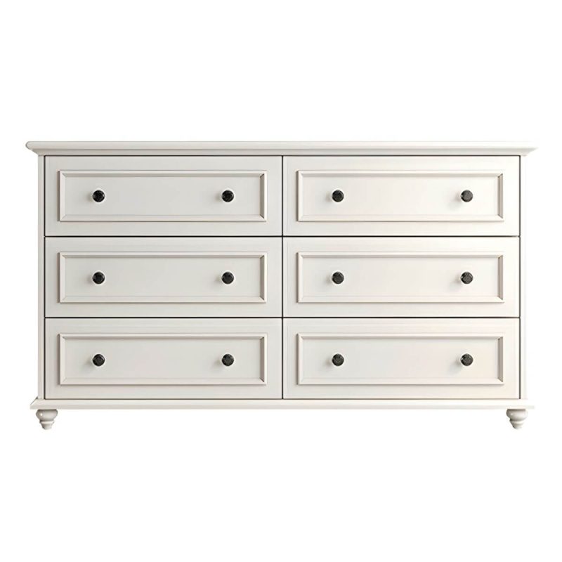 "Solid Wood and Soft-Close Drawers Modern Chest with Wood Top - 6 55"L x 18"W x 31.5"H"
