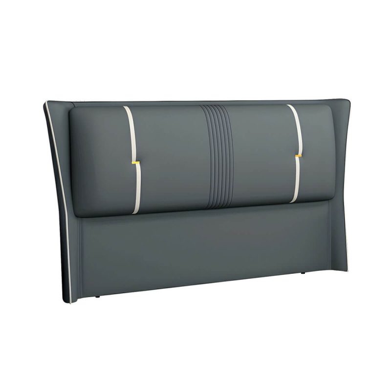"Luxury Upholstered Wingback Headboard with Modern Wood Legs and Standard height - Orange/ White 59""
