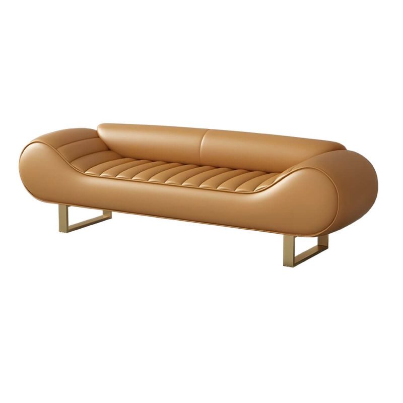 "Glam Faux Leather Bedroom Bench with Tight Back and Sled Base - Green 69"L x 20"W x 20"H"