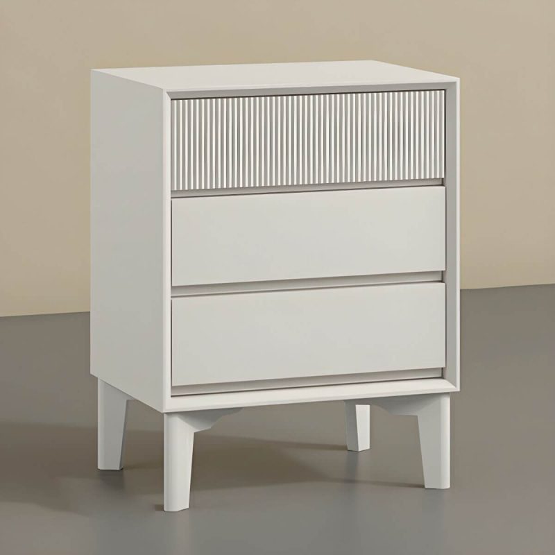 "Modern Wood Nightstand with Drawer Storage and Legs Included - Cream White 16"L x 15"W x 26"H 1 Piece"