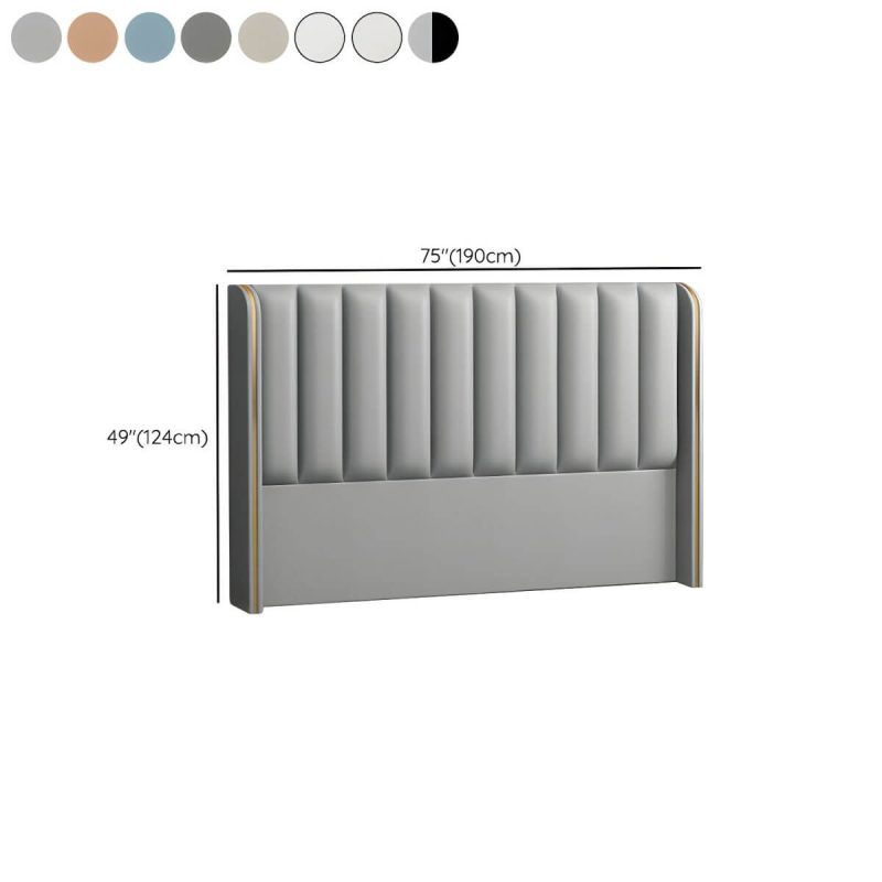 "Dimension of Modern Leather and Solid Wood Bed Headboard Panel Freestanding - 71" Beige"
