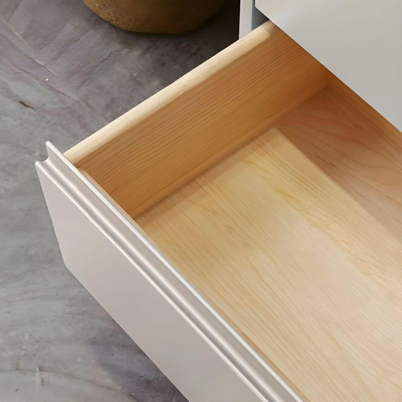 "Light Oak Modern Dresser with Solid Wood Construction and Soft-Close Drawers - Grey 71"L x 16"W x 27.5"H"