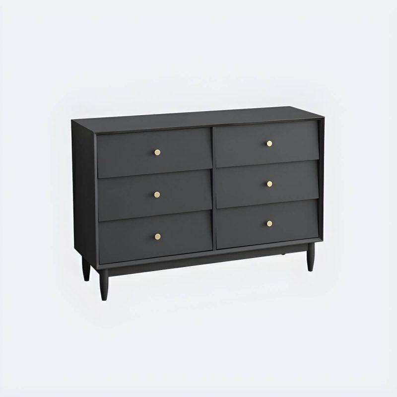 "Traditional Metal Handle Dressers with Solid Wood Drawers for Bedroom - Grey 46"L x 16"W x 31"H"