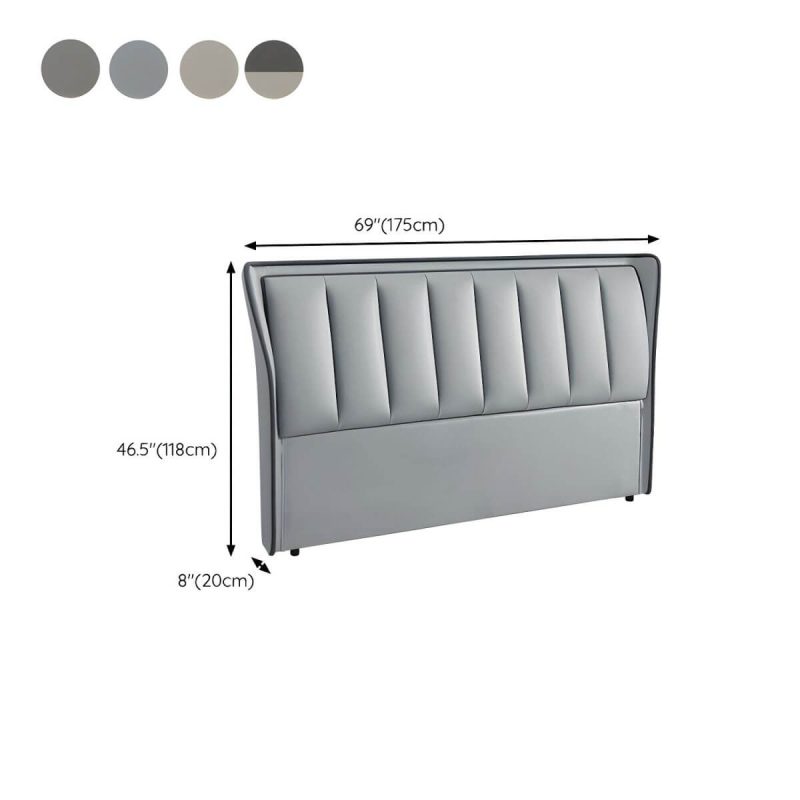 "Dimension of Wingback Light Wood Pine Headboard with Upholstered Design and Solid Wood Legs - 59" Tech Cloth Beige"