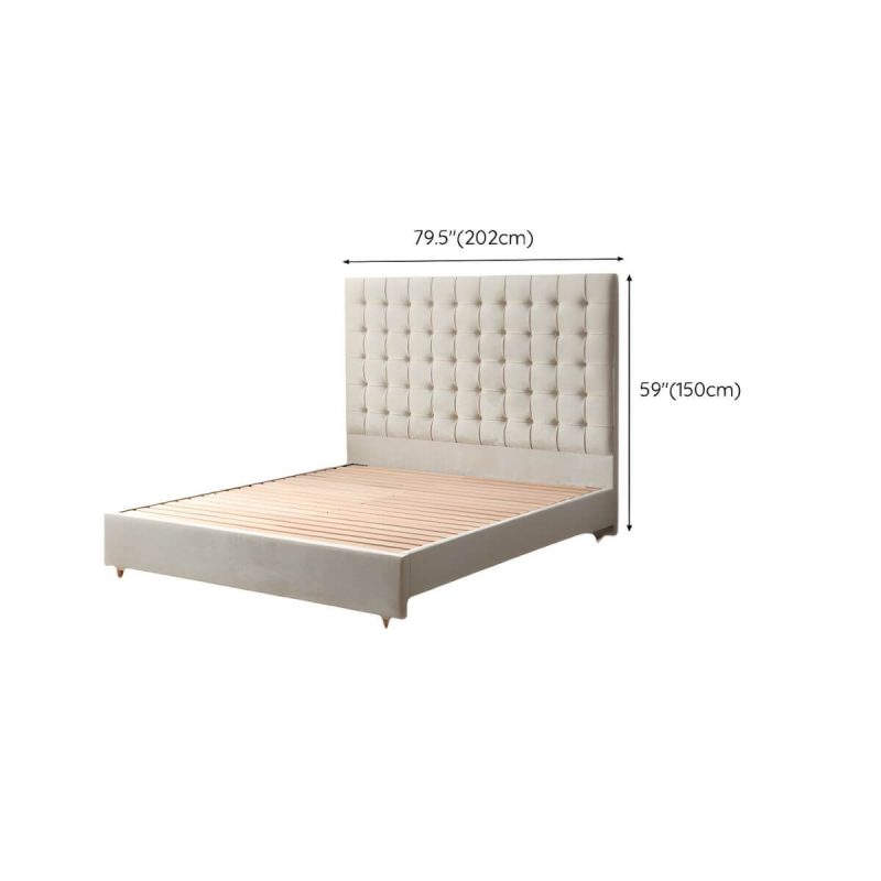 "Dimension of Foam Velvet Rectangular Tufted Wood and Upholstered Panel Headboard - 79""