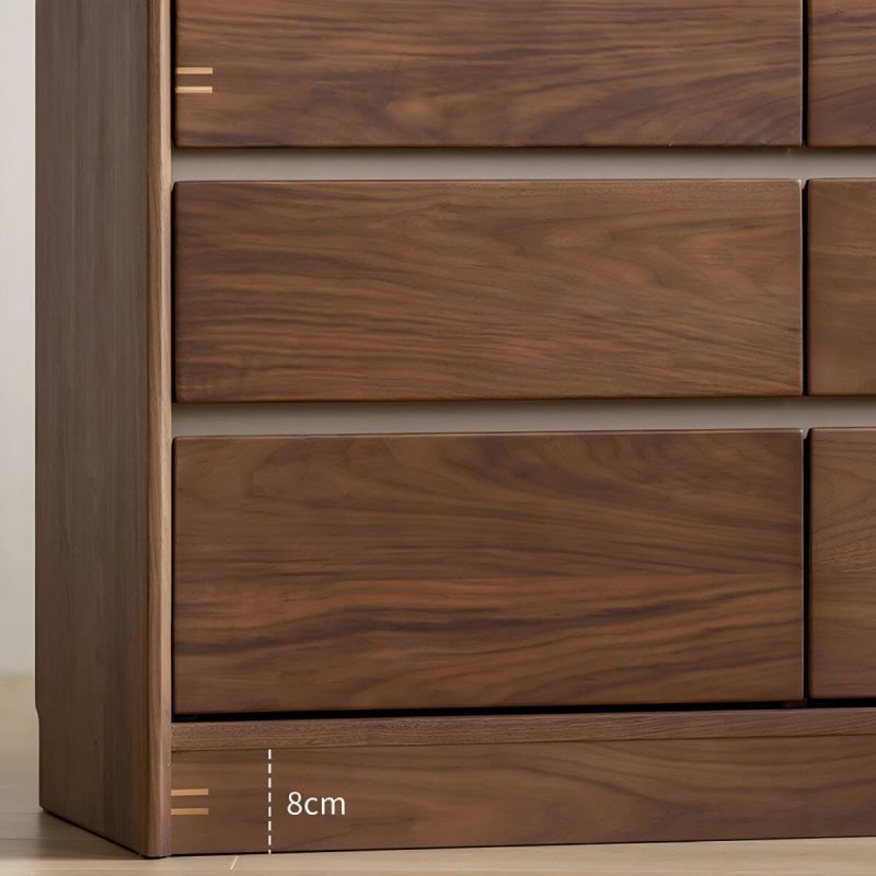 "Elegant Brown Wood Traditional Double Dresser with 9 Drawers - 63"L x 16"W x 30"H"