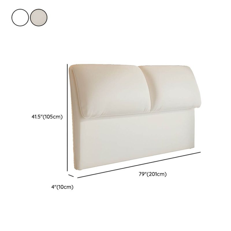 "Dimension of Elegant Upholstered Panel Headboard with Wood Legs in Modern Style - 79" Grey"