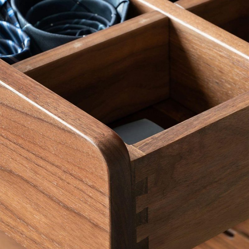 "Scandinavian Walnut Double Dresser with 8 Drawers for Living Room - 71"L x 17"W x 32"H"