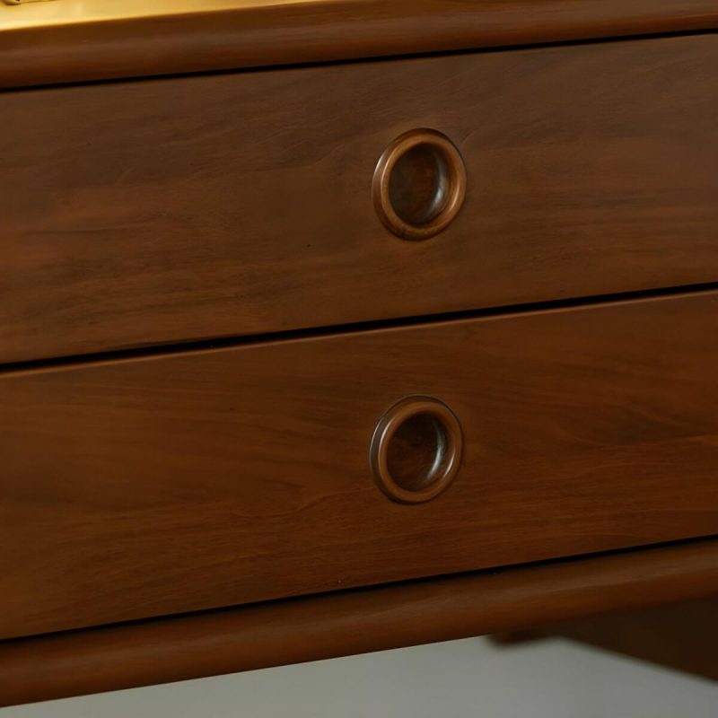 "Traditional Wooden Nightstand with 2 Drawers & Elegant Design - 1 Piece"