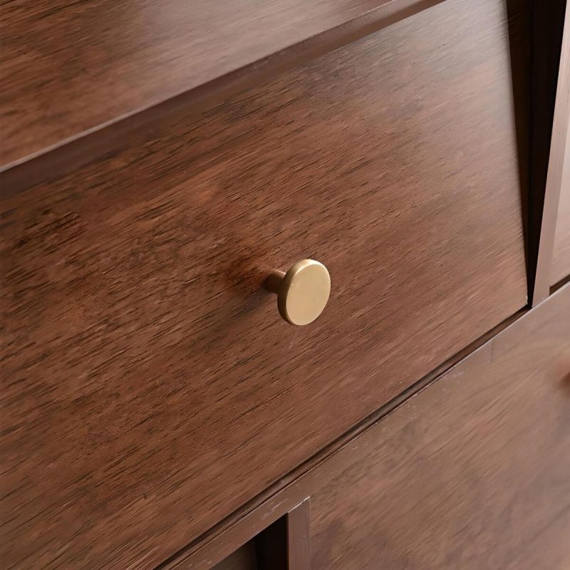 "Traditional Metal Handle Dressers with Solid Wood Drawers for Bedroom - Black 46"L x 16"W x 40"H"
