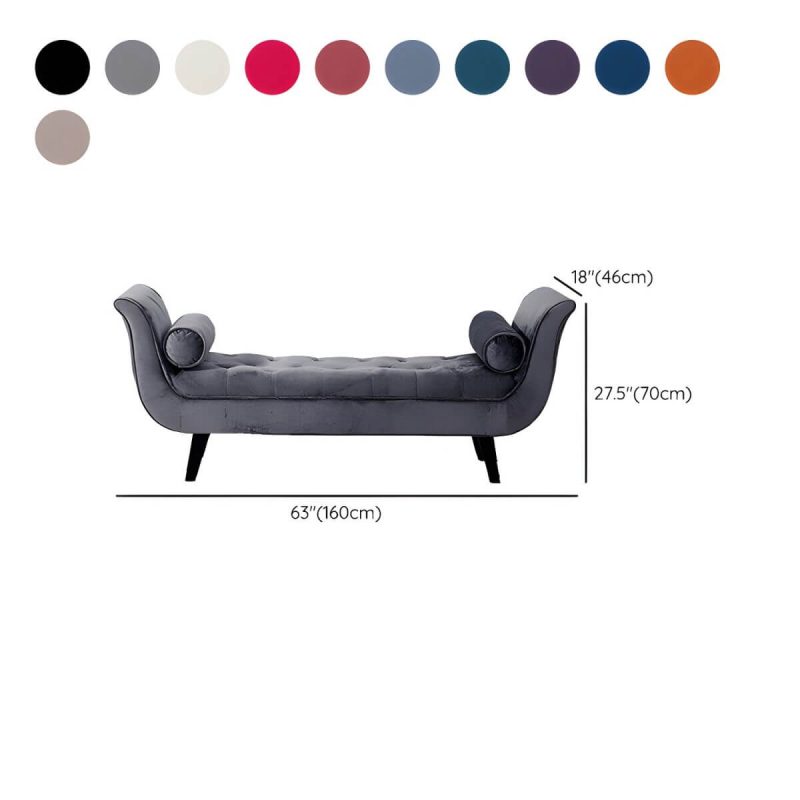 "Dimension of Storage Not Included Upholstered Reserve Installation Holes Bedroom Bench - Pink Velvet Wood"