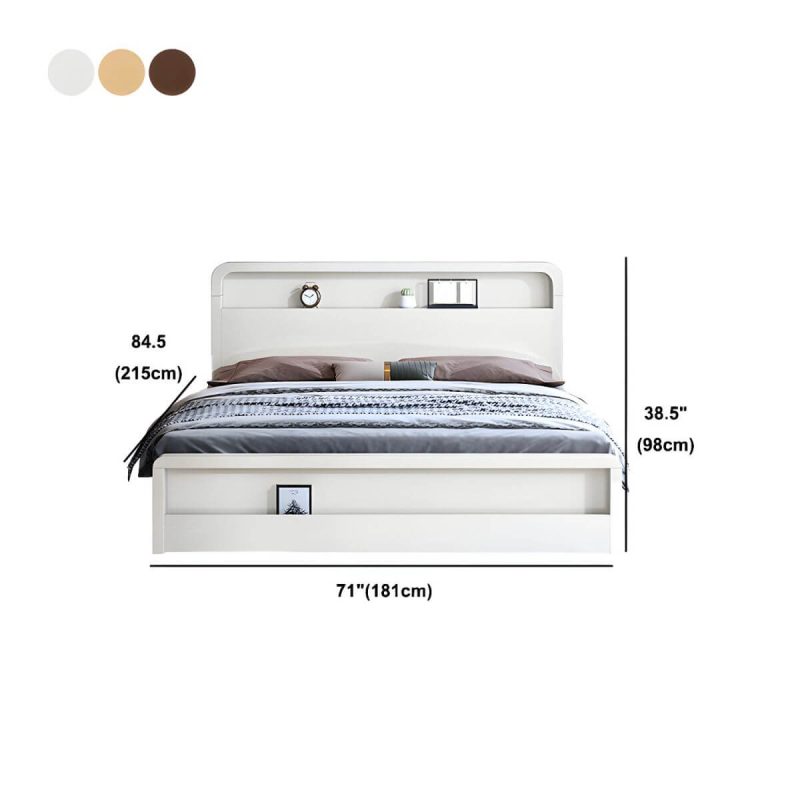 "Dimension of Nordic Style Solid Wood Upholstered Headboard Wood/white/walnut Bed - Walnut California King Single Bed Unavailable"