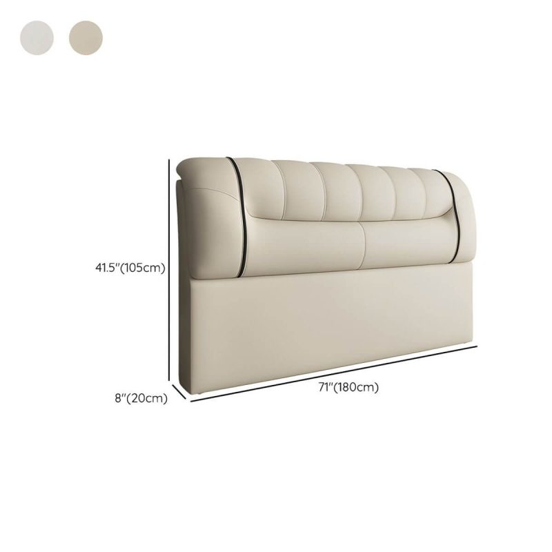 "Dimension of Bed Frame Headboard Modern Leather Panel Rectangular Solid Wood - 71" Yellow"