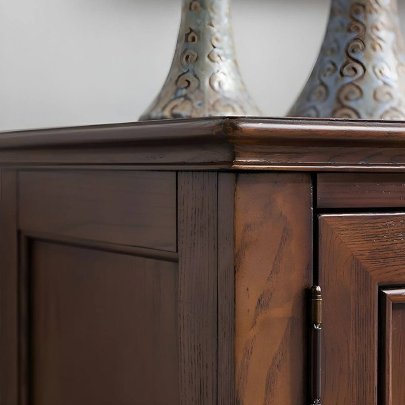 "Traditional Style Brown Wood Vertical Combo Dresser with Size 31.5Lx16Wx44H Inches - 31.5"L x 16"W x 44"H"