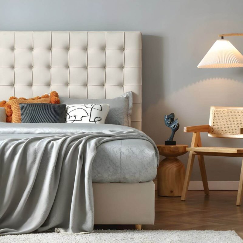 "Foam Velvet Rectangular Tufted Wood and Upholstered Panel Headboard - 71""