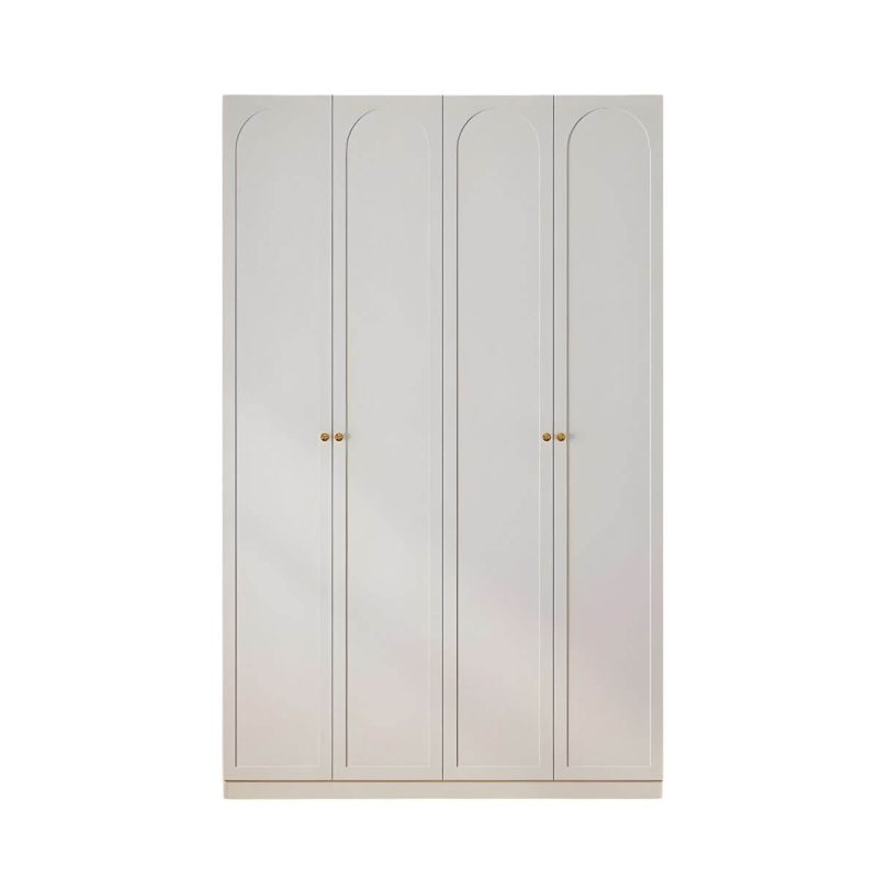 "Modern White Wood Floor-to-ceiling Wardrobe with Drawers and Clothing Rod - 31.5"L x 15.7"W x 94.5"H"