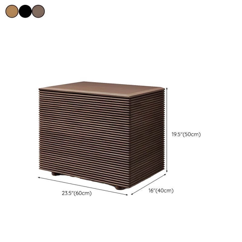 "Dimension of Scandinavian Style Wood Nightstand with 2 Drawers in Standard Size - Black 1 Piece"