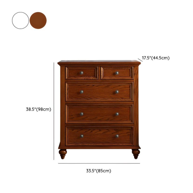 "Dimension of Traditional Style Solid Wood Lingerie Chest Drawers Included for Bedroom - Nut-Brown 85 x 44 x 98 cm"