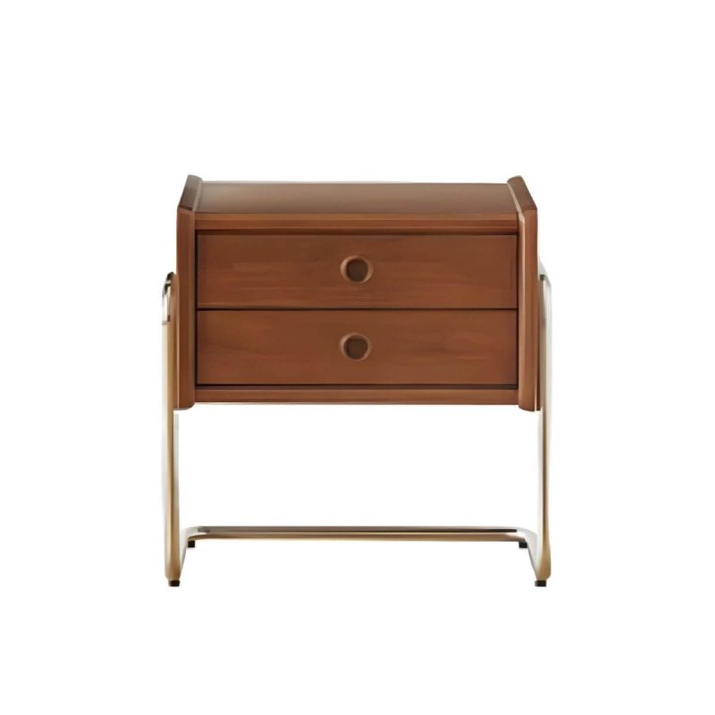 "Traditional Wooden Nightstand with 2 Drawers & Elegant Design - 1 Piece"