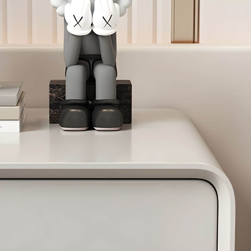 "Modern Solid Wood Nightstand 19.7" Tall 3 - Drawer Steel Nightstand - Grey 1-Piece Set"