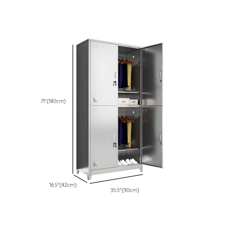 "Dimension of Stainless Steel Modern Storage Cabinet Chrome Metal Cabinet with Hinged Doors - 4"