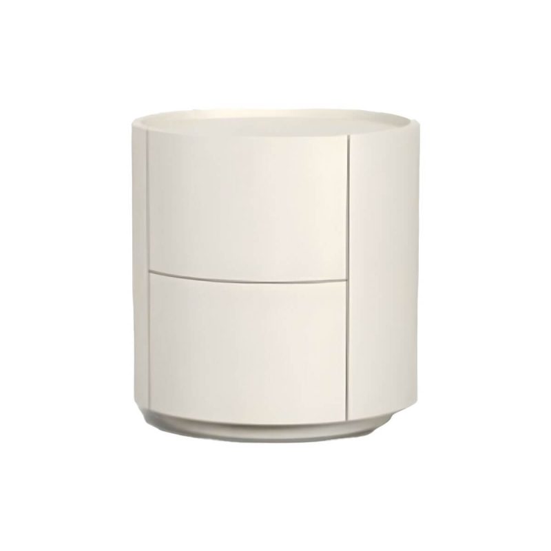 "Contemporary 18.9" Tall Nightstand Wooden Accent Table Nightstand for Bedroom - Off-White 1-Piece Set"