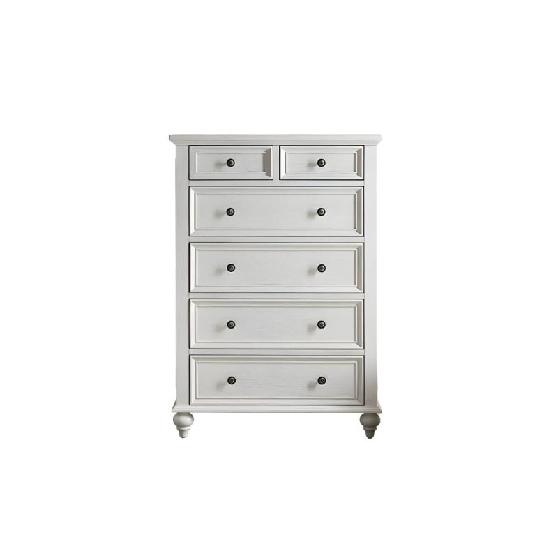 "Traditional Style Solid Wood Lingerie Chest Drawers Included for Bedroom - White 85 x 44 x 120 cm"