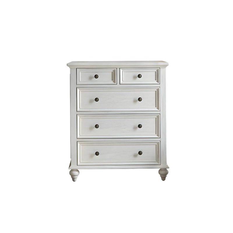 "Traditional Style Solid Wood Lingerie Chest Drawers Included for Bedroom - White 85 x 44 x 98 cm"