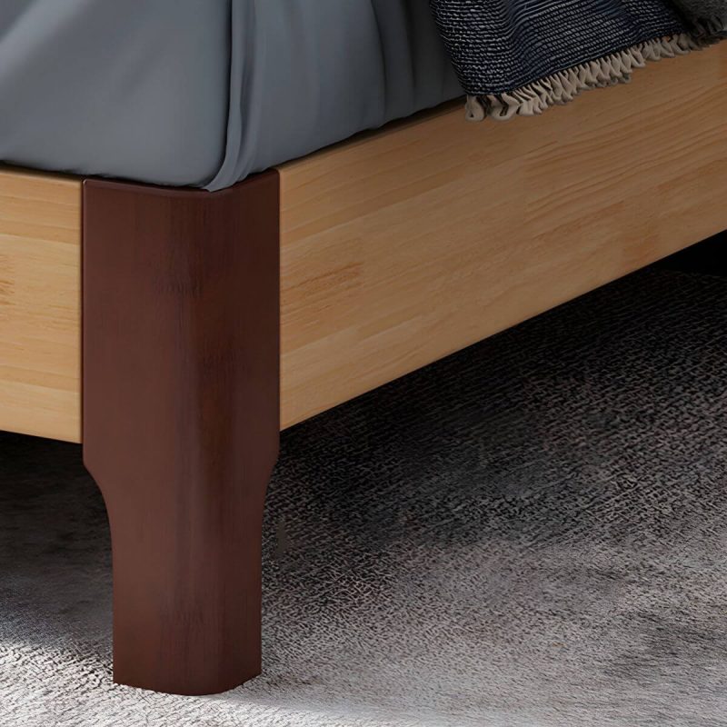 "Scandinavian Solid Wood Storage with Rectangular Headboard Bed Frame - California King Bed & Mattress"