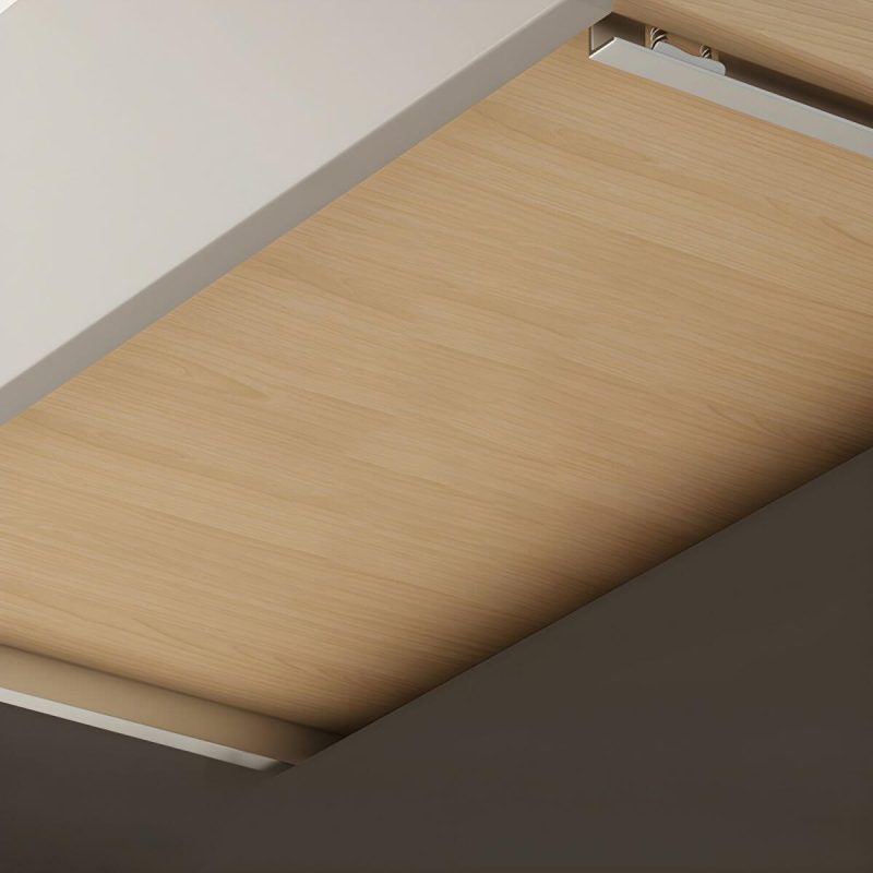 "Light Oak Modern Dresser with Solid Wood Construction and Soft-Close Drawers - Grey 59"L x 16"W x 35"H"