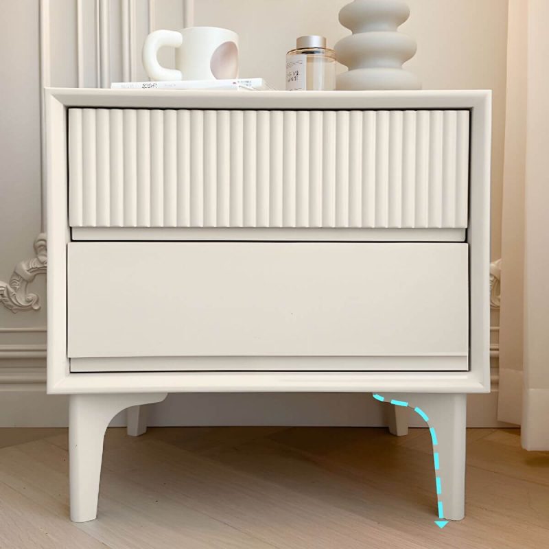 "Modern Wood Nightstand with Drawer Storage and Legs Included - White 16"L x 15"W x 20"H 2 Piece Set"