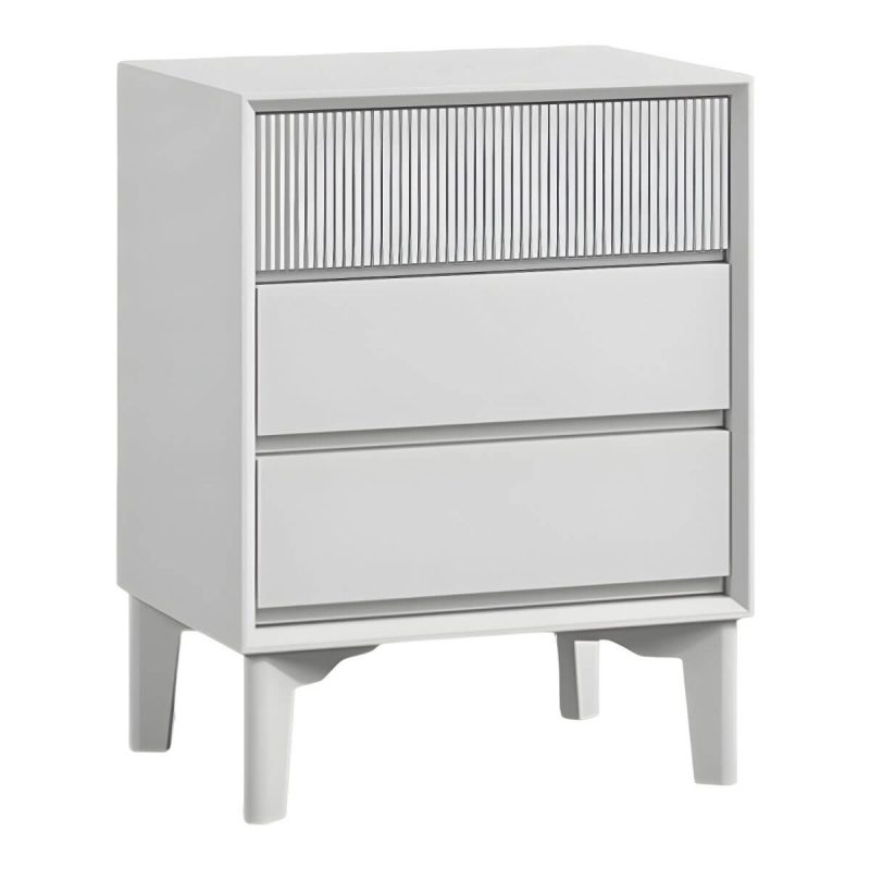 "Modern Wood Nightstand with Drawer Storage and Legs Included - Cream White 20"L x 15"W x 20"H 2 Piece Set"