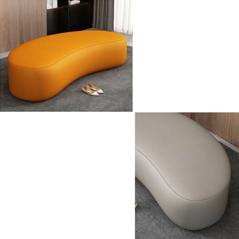 "Upholstered Tufted Short LSpan dor Padded Seating Bedroom Bench - Grey 47"L x 24"W x 16"H"