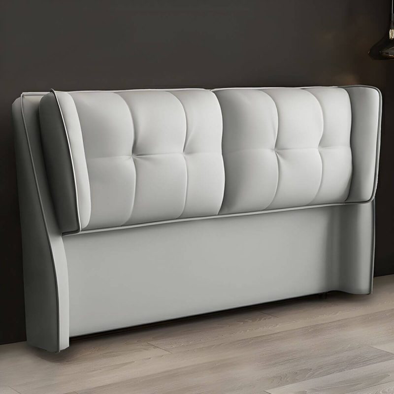 "Solid Wood Modern Style Headboard Leather Panel Freestanding Rectangular - 71" Nano Wear-Resistant Leather"