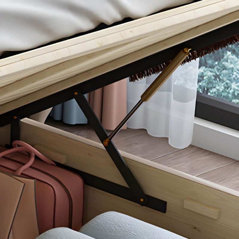 "Victorian Standard Bed Foam Pine Wood Bed Frame With Custom Gold Legs - King Panel Single Bed"