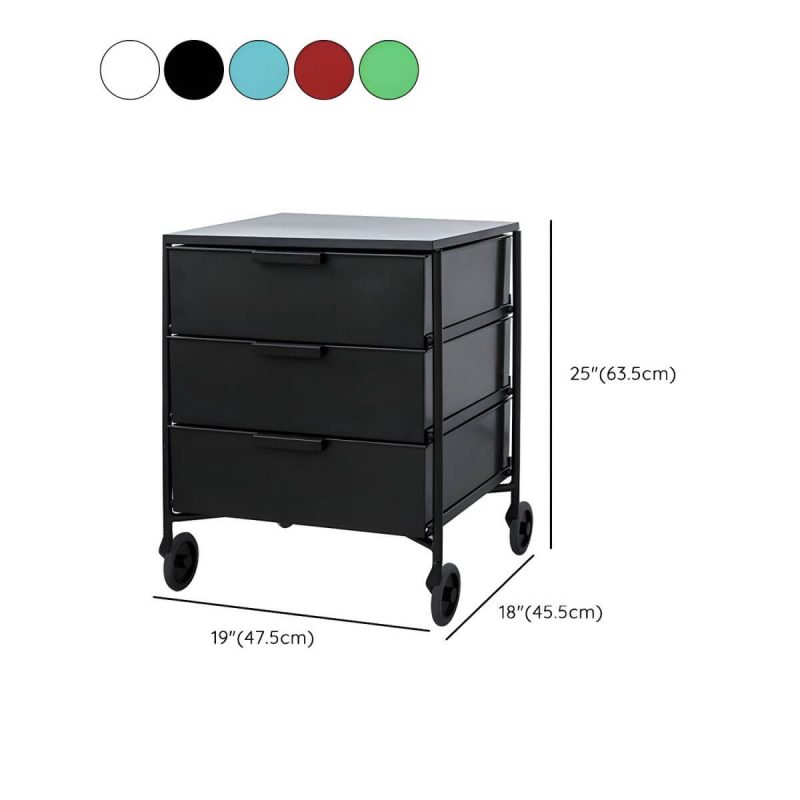 "Dimension of Modern Iron Bachelor's Chest with 3 Drawers in Plastic/Acrylic Material - Black 1 Piece"