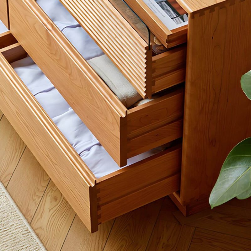 "Modern Style Wooden Dressing Table Rectangular with Drawers and Glass Cabinet - 91"L x 16"W x 42"H"