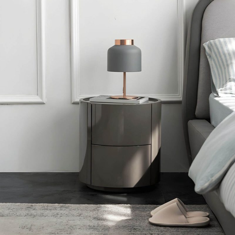 "Contemporary 18.9" Tall Nightstand Wooden Accent Table Nightstand for Bedroom - Khaki 1-Piece Set"
