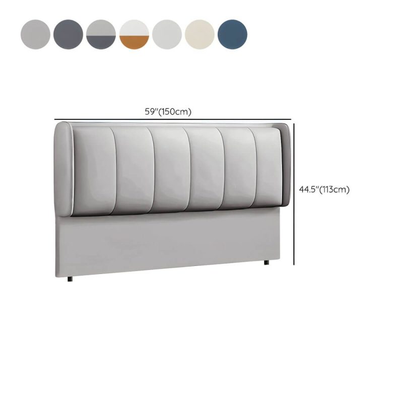 "Dimension of Modern Upholstered Pine Wingback Headboard with Wood Legs and Solid Wood Frame - 59" Tech Cloth Dark Gray"