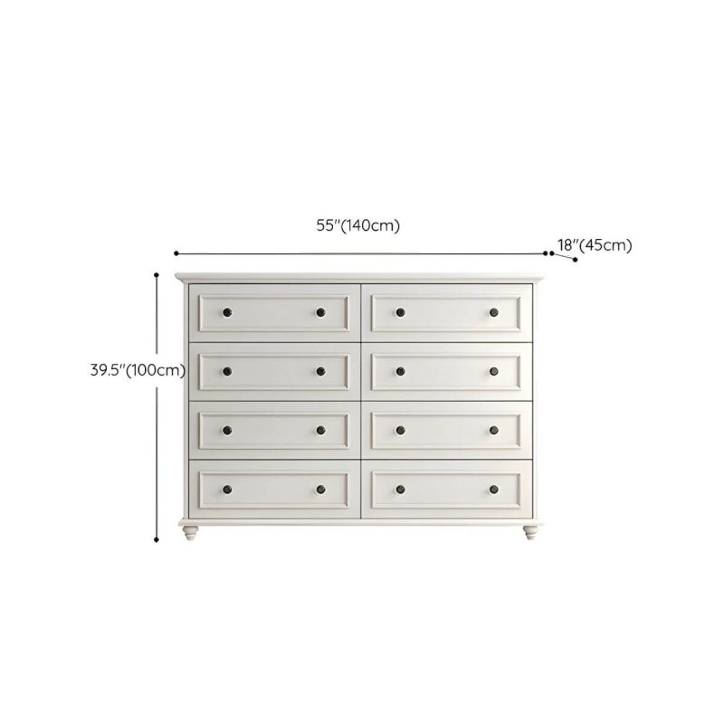 "Dimension of Solid Wood and Soft-Close Drawers Modern Chest with Wood Top - 8 55.1"L x 17.7"W x 39.4"H"