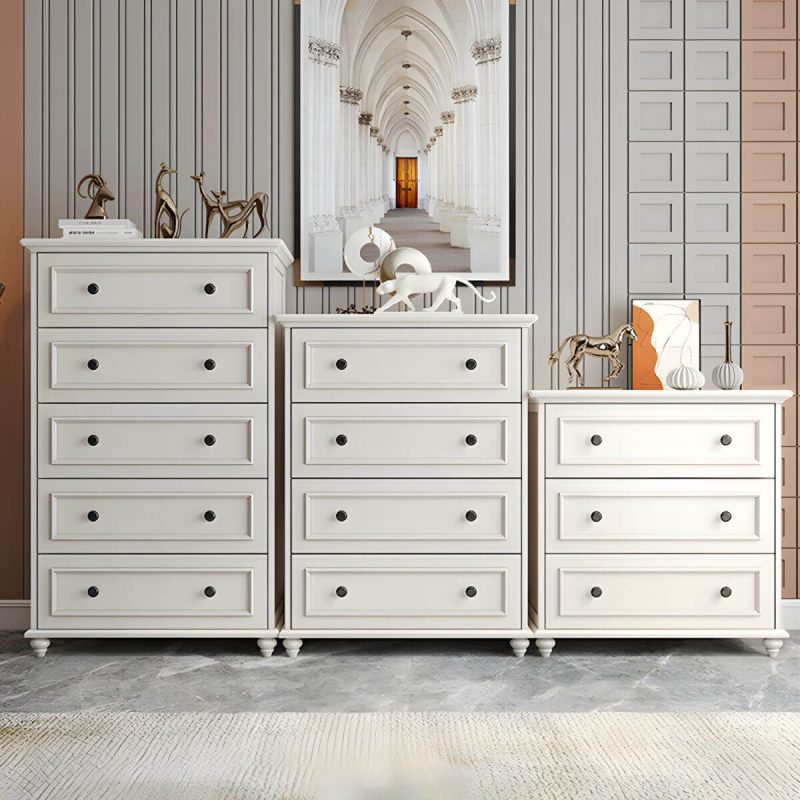 "Solid Wood and Soft-Close Drawers Modern Chest with Wood Top - 7 47"L x 18"W x 31.5"H"