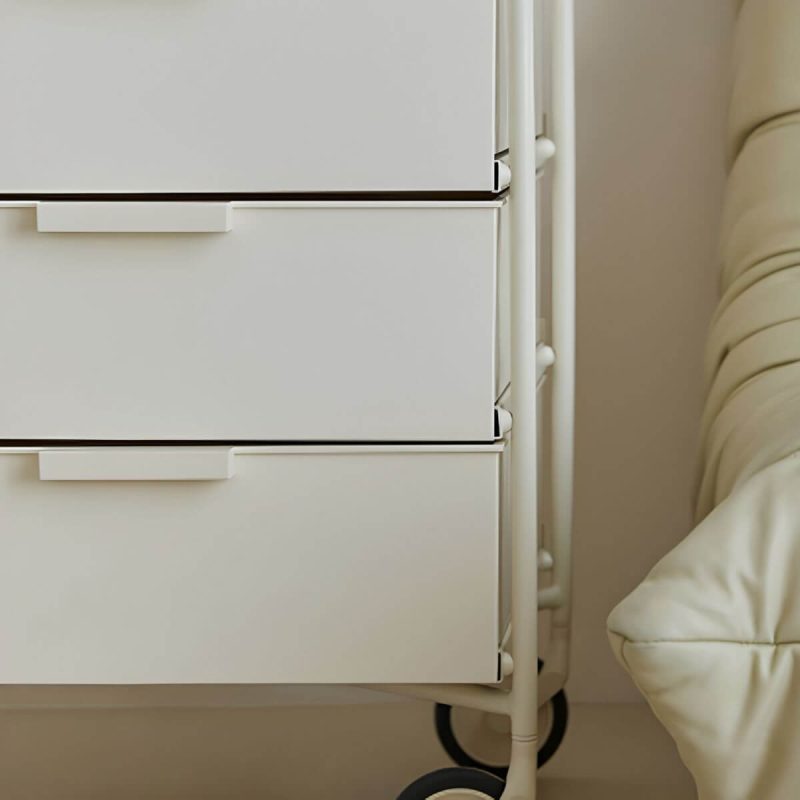 "Modern Iron Bachelor's Chest with 3 Drawers in Plastic/Acrylic Material - Green 1 Piece"