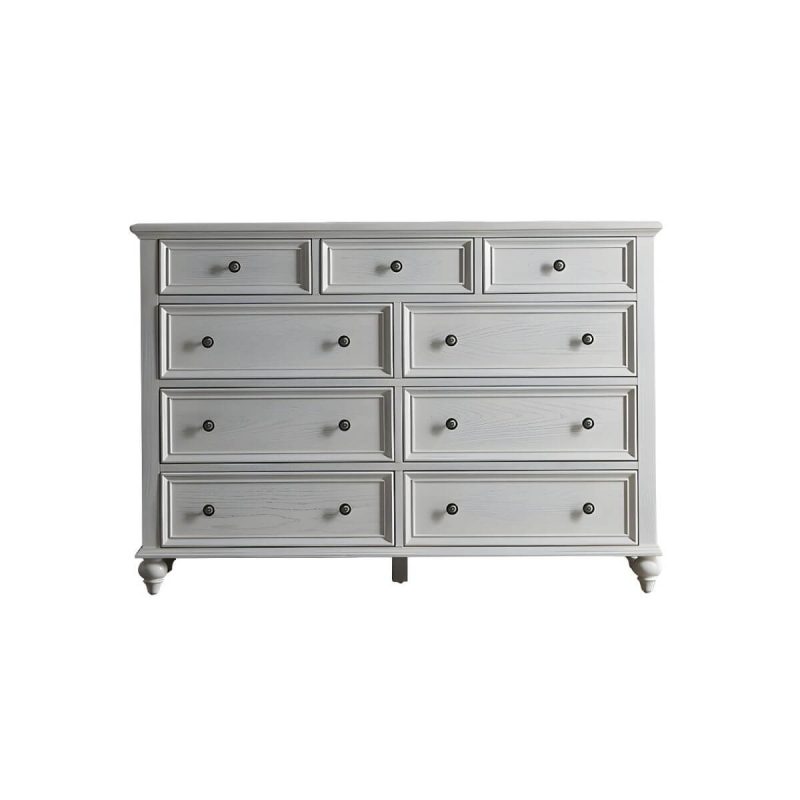 "Traditional Style Solid Wood Lingerie Chest Drawers Included for Bedroom - White 150 x 44 x 105 cm"