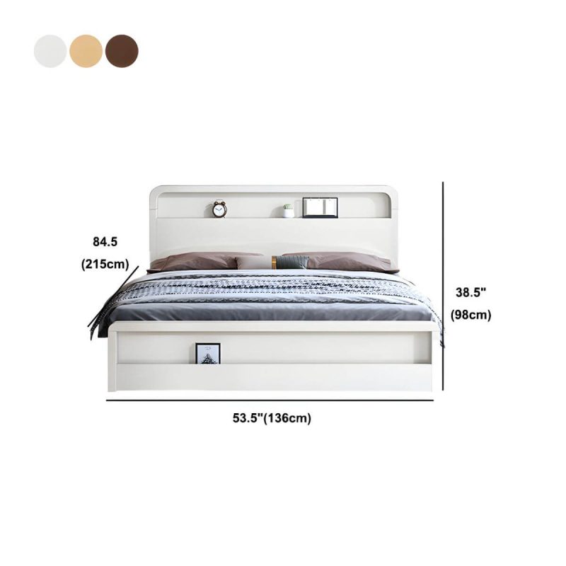 "Dimension of Nordic Style Solid Wood Upholstered Headboard Wood/white/walnut Bed - White Full XL Single Bed Unavailable"