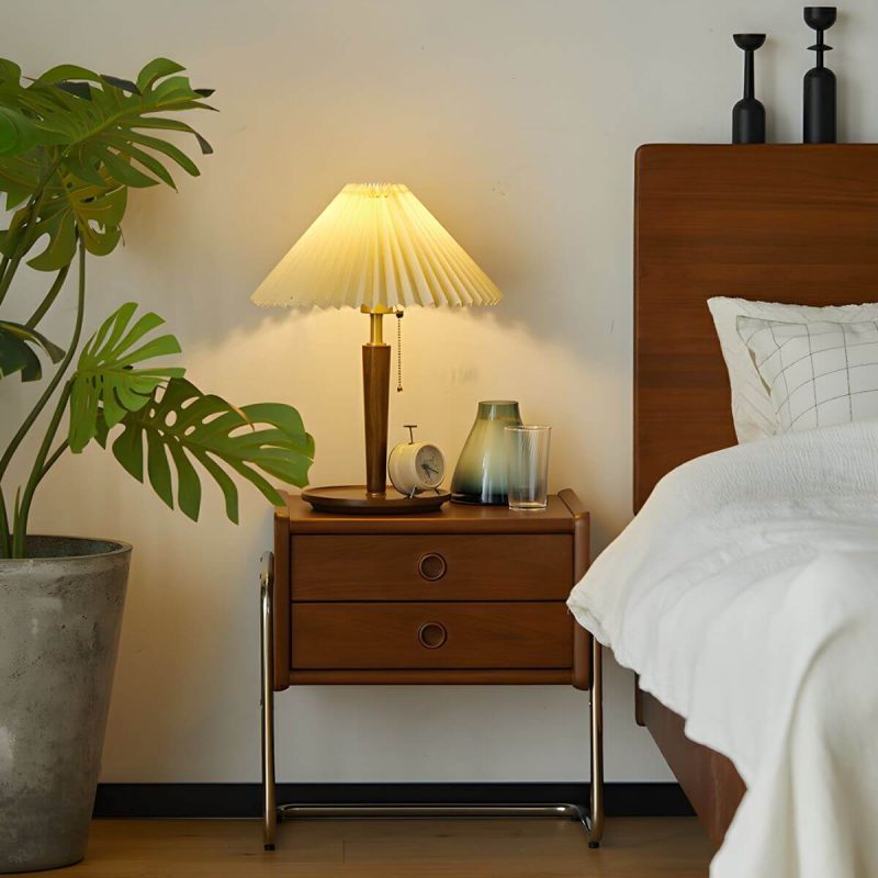 "Traditional Wooden Nightstand with 2 Drawers & Elegant Design - 1 Piece"