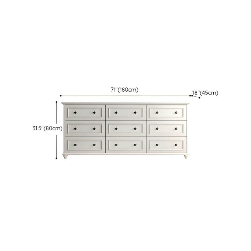 "Dimension of Solid Wood and Soft-Close Drawers Modern Chest with Wood Top - 9 71"L x 18"W x 31.5"H"