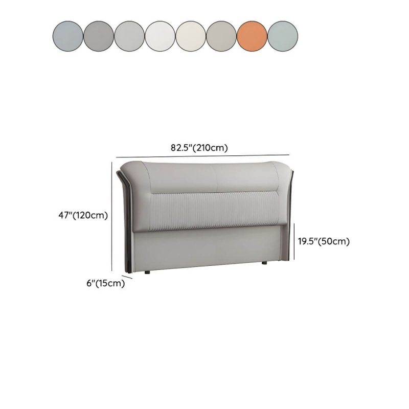 "Dimension of Elegant Modern Wingback Upholstered Headboard with Wood Legs - 71" Microfiber Leather Dark Gray"