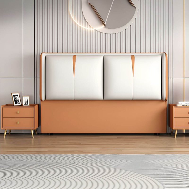 "Light Wood Upholstered Wingback Headboard with Pine Frame and Solid Wood Feature - 71" Tech Cloth Beige"