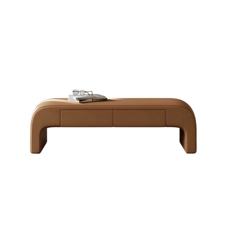 "Upholstered Modern Bedroom Bench with Storage and Short Height - 59"L x 18"W x 17"H Orange"