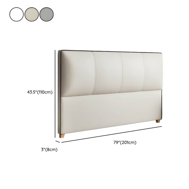 "Dimension of Elegant Upholstered Panel Headboard with Wood Legs and Modern Style - 79" Yellow"
